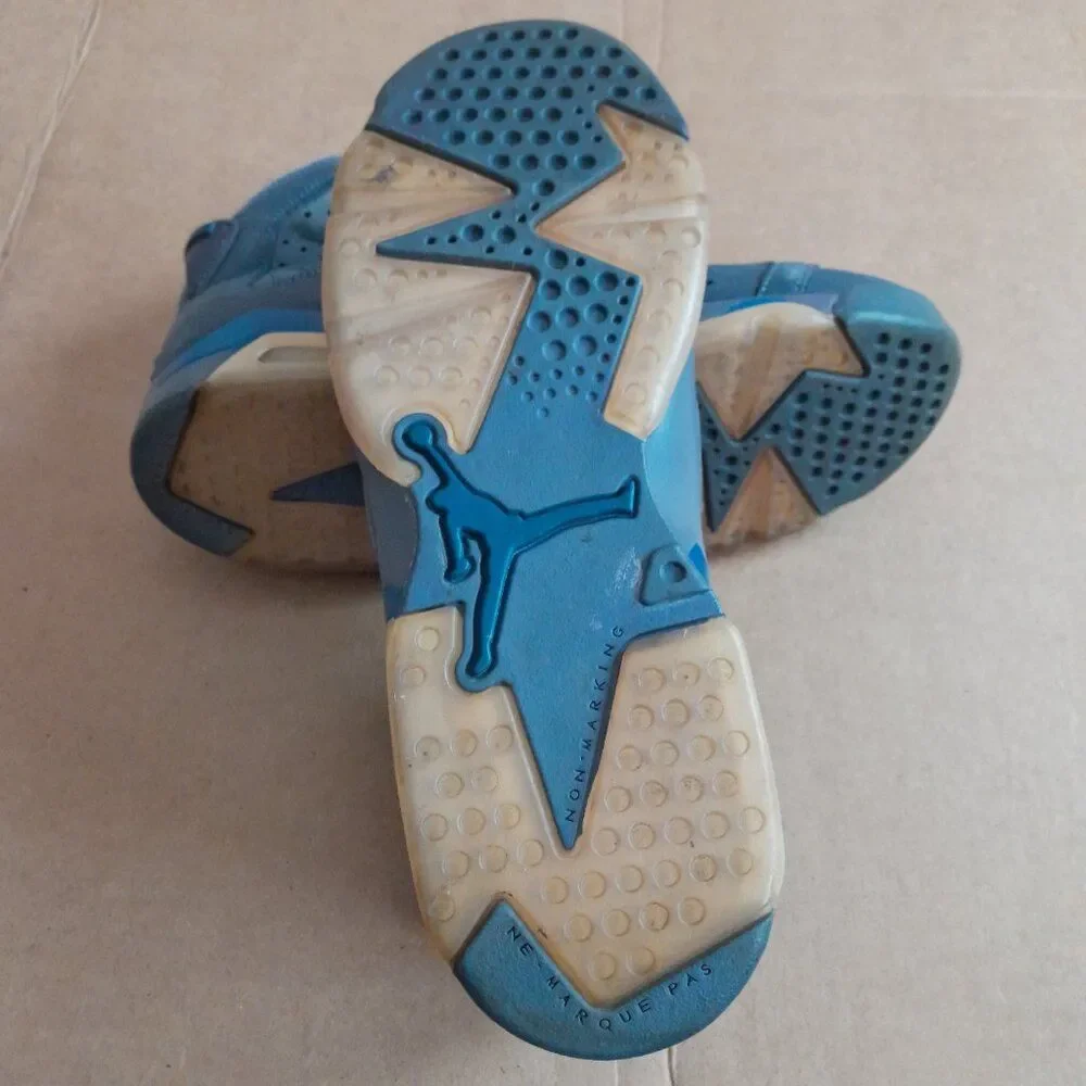 Nike Air Jordan 6 Retro 384665-400 Blue Basketball Sneakers Size 6.5Y Women 8